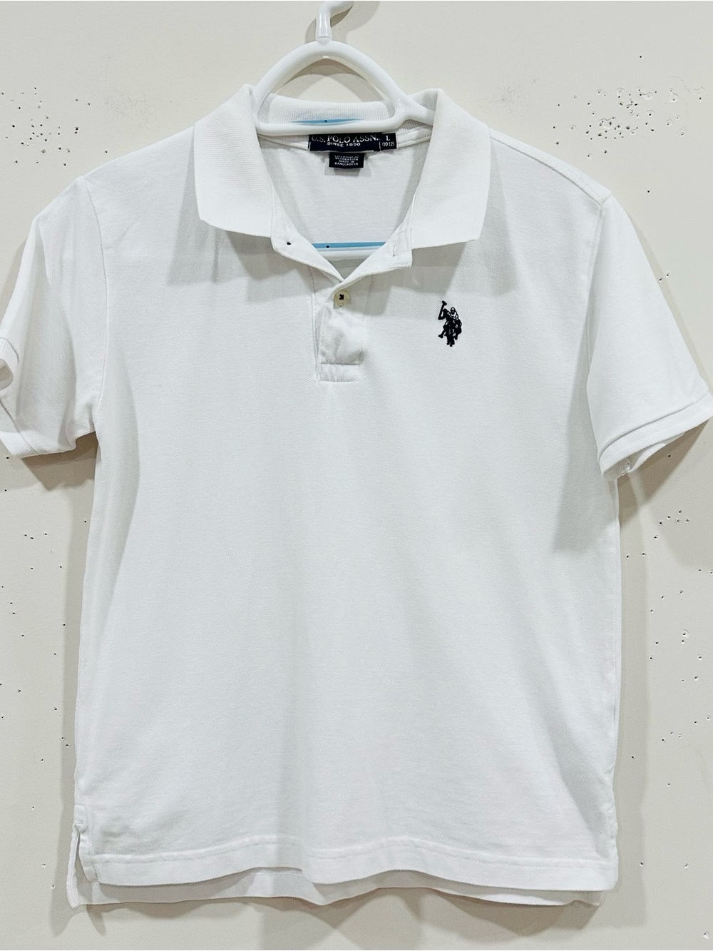 US Polo Assn. Boys Short Sleeve Button Down Polo Top Size Large Excellent